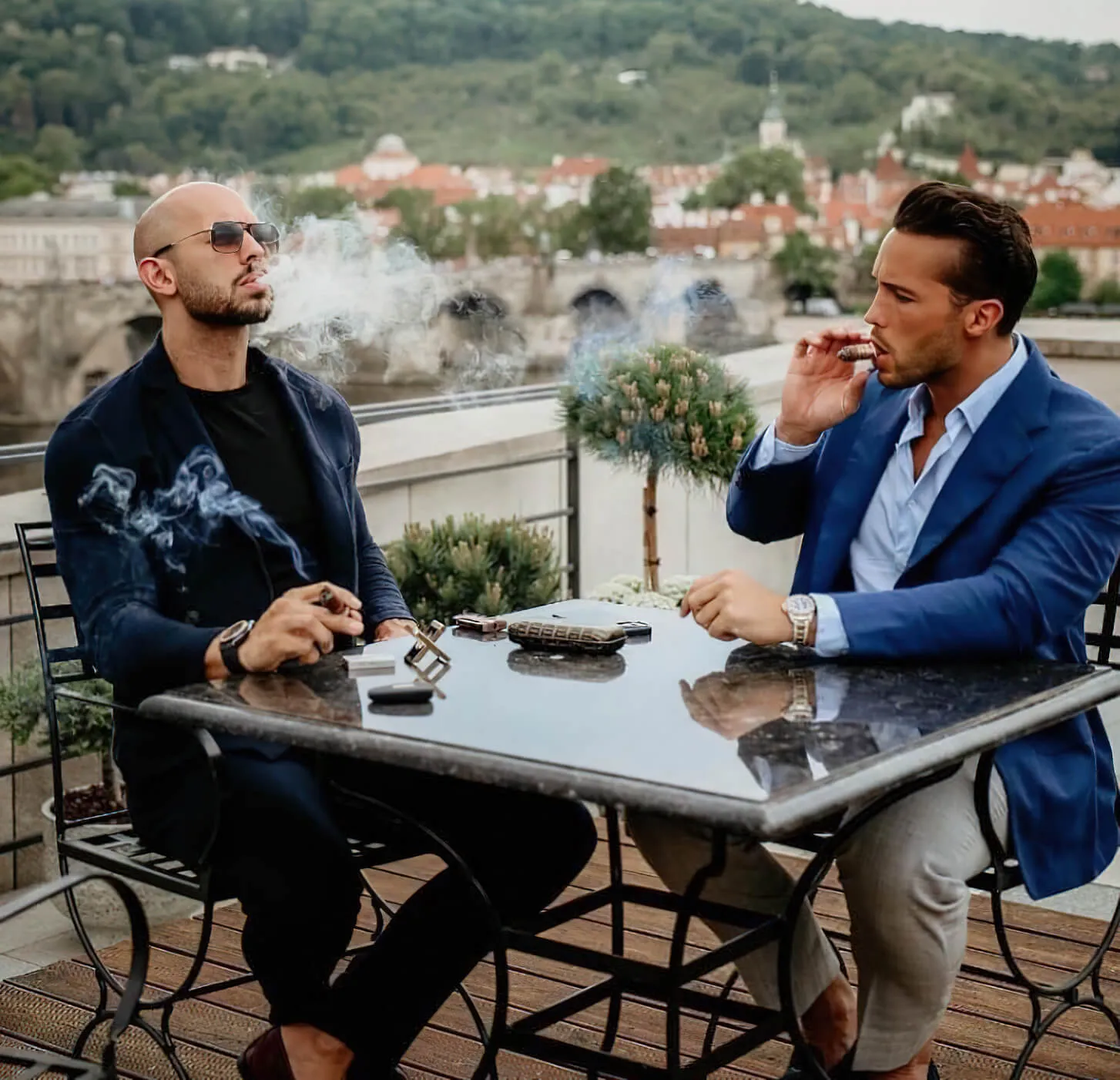 Tate brothers smoking cigars